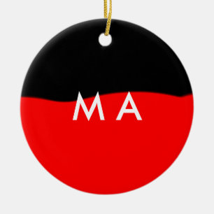 Simple monogram add your name letter man minimal t ceramic tree decoration