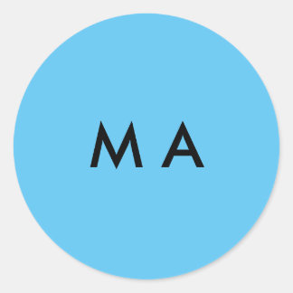 Simple monogram add your name letter man minimal t classic round sticker