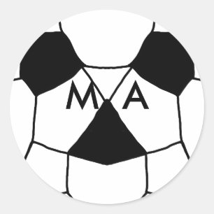 Simple monogram add your name letter man minimal t classic round sticker