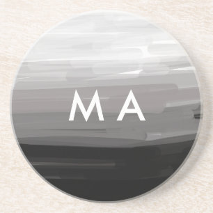 Simple monogram add your name letter man minimal t coaster