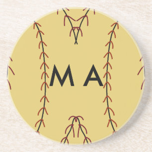 Simple monogram add your name letter man minimal t coaster