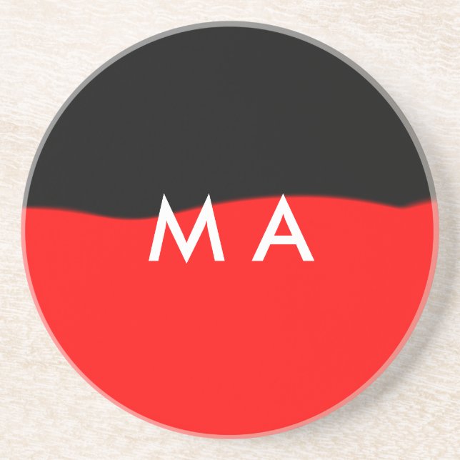Simple monogram add your name letter man minimal t coaster (Front)