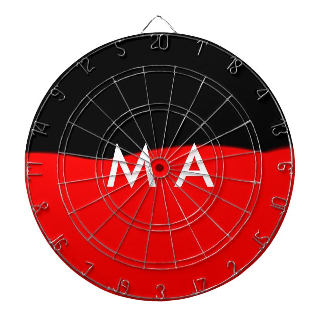 Simple monogram add your name letter man minimal t dartboard (Front)