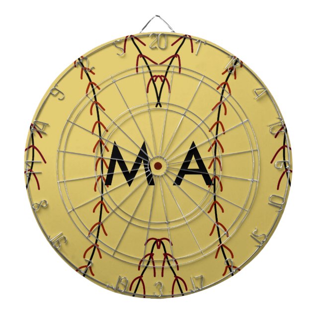 Simple monogram add your name letter man minimal t dartboard (Front)