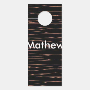 Simple monogram add your name letter man minimal t door hanger