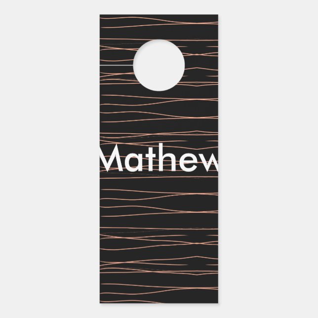 Simple monogram add your name letter man minimal t door hanger (Front)