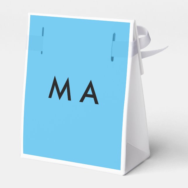 Simple monogram add your name letter man minimal t favour box (Back Side)