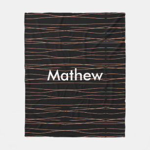 Simple monogram add your name letter man minimal t fleece blanket