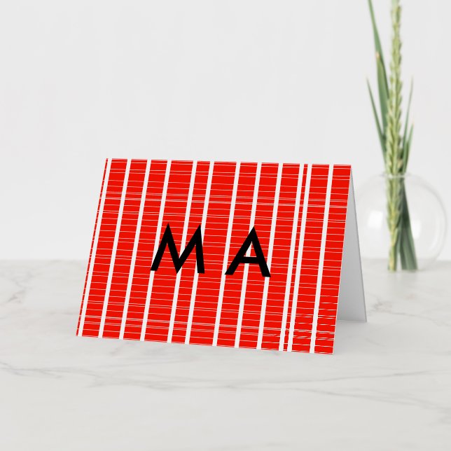 Simple monogram add your name letter man minimal t foil holiday card (Front)