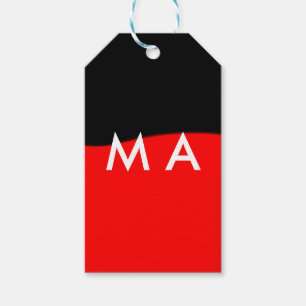 Simple monogram add your name letter man minimal t gift tags