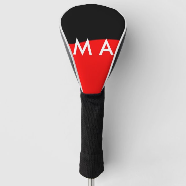 Simple monogram add your name letter man minimal t golf head cover (Front)