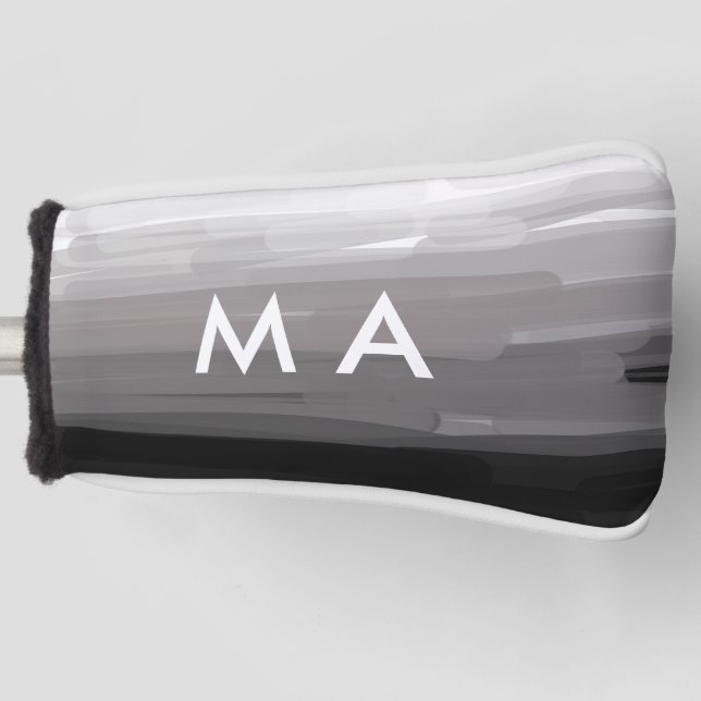 Simple monogram add your name letter man minimal t golf head cover (Front)