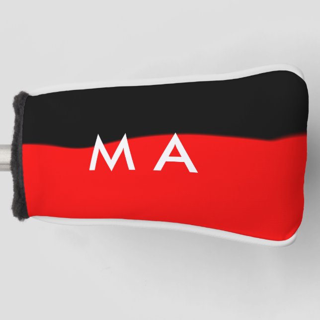 Simple monogram add your name letter man minimal t golf head cover (Front)