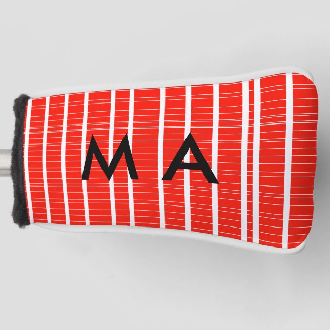 Simple monogram add your name letter man minimal t golf head cover (Front)