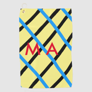 Simple monogram add your name letter man minimal t golf towel