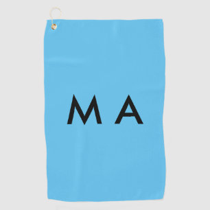 Simple monogram add your name letter man minimal t golf towel