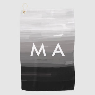Simple monogram add your name letter man minimal t golf towel