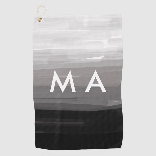 Simple monogram add your name letter man minimal t golf towel (Front)