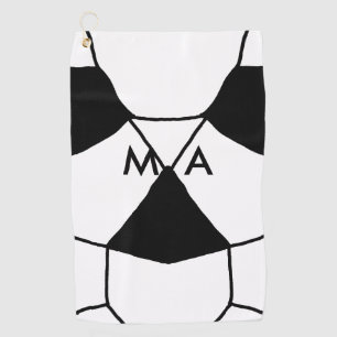 Simple monogram add your name letter man minimal t golf towel