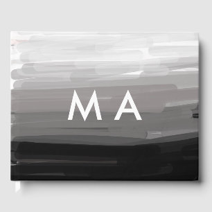 Simple monogram add your name letter man minimal t guest book