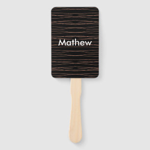 Simple monogram add your name letter man minimal t hand fan
