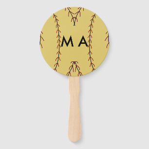 Simple monogram add your name letter man minimal t hand fan