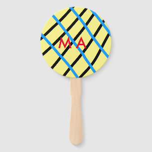 Simple monogram add your name letter man minimal t hand fan