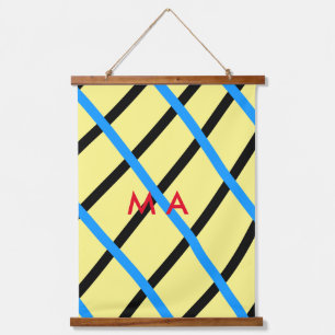 Simple monogram add your name letter man minimal t hanging tapestry