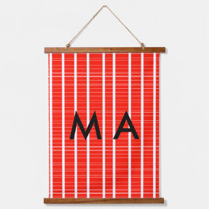 Simple monogram add your name letter man minimal t hanging tapestry