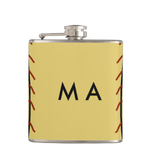 Simple monogram add your name letter man minimal t hip flask