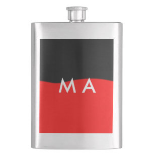 Simple monogram add your name letter man minimal t hip flask