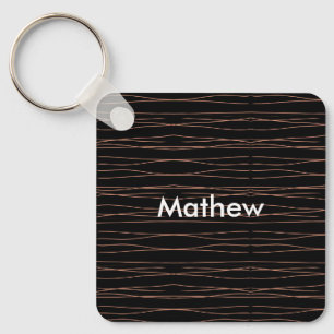 Simple monogram add your name letter man minimal t key ring