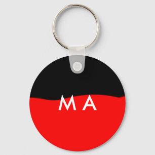 Simple monogram add your name letter man minimal t key ring