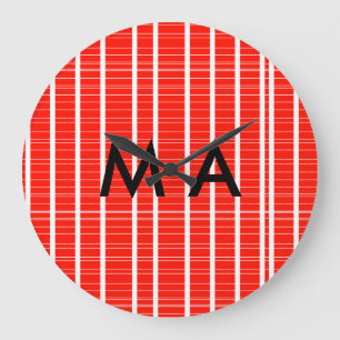 Simple monogram add your name letter man minimal t large clock