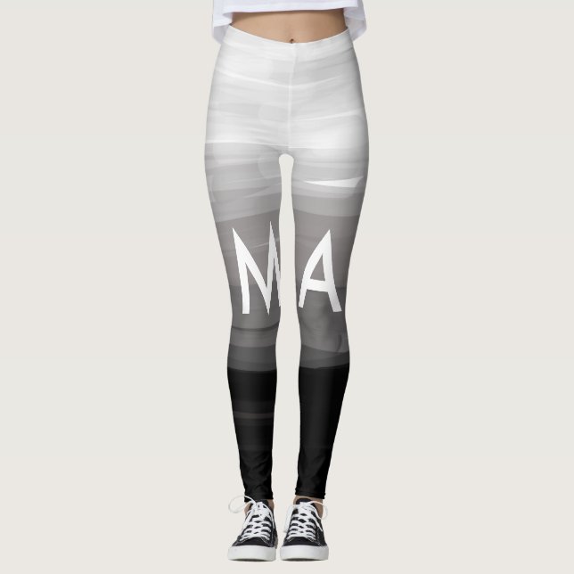 Simple monogram add your name letter man minimal t leggings (Front)