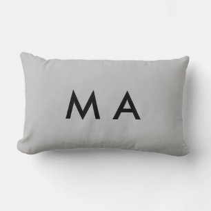 Simple monogram add your name letter man minimal t lumbar cushion
