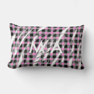Simple monogram add your name letter man minimal t lumbar cushion