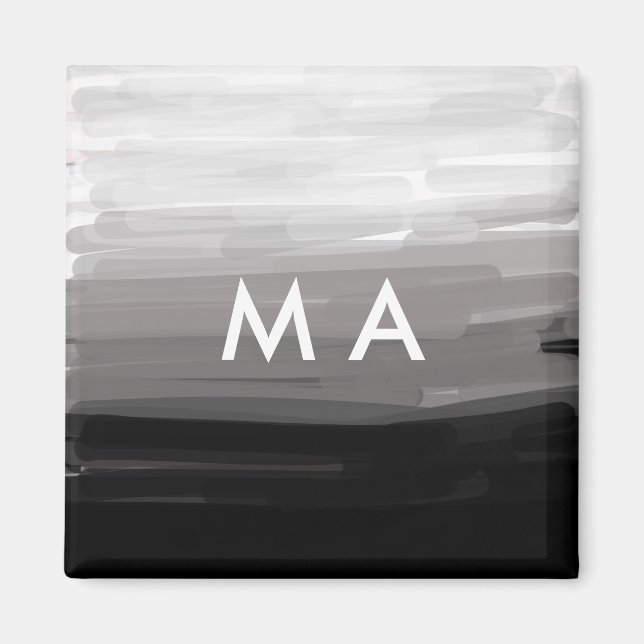 Simple monogram add your name letter man minimal t magnet (Front)