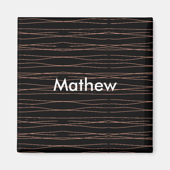 Simple monogram add your name letter man minimal t magnet (Front)