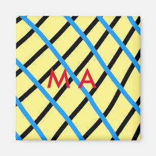 Simple monogram add your name letter man minimal t magnet