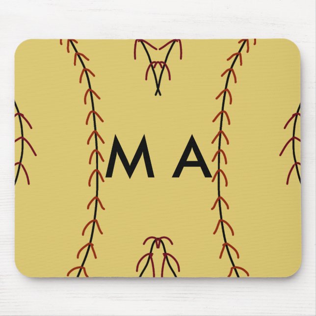 Simple monogram add your name letter man minimal t mouse pad (Front)
