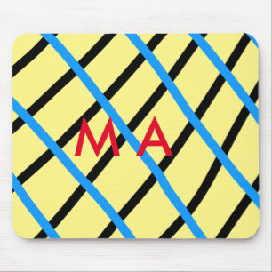 Simple monogram add your name letter man minimal t mouse pad