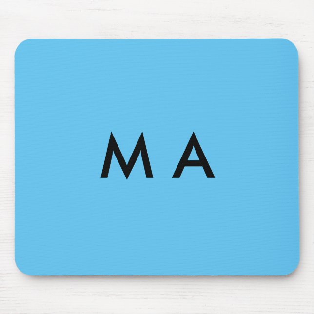 Simple monogram add your name letter man minimal t mouse pad (Front)