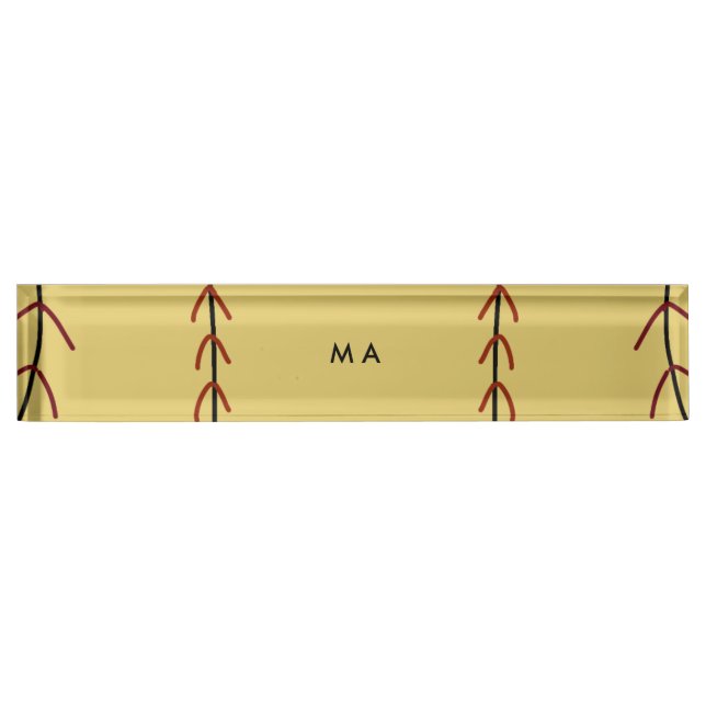 Simple monogram add your name letter man minimal t nameplate (Front)