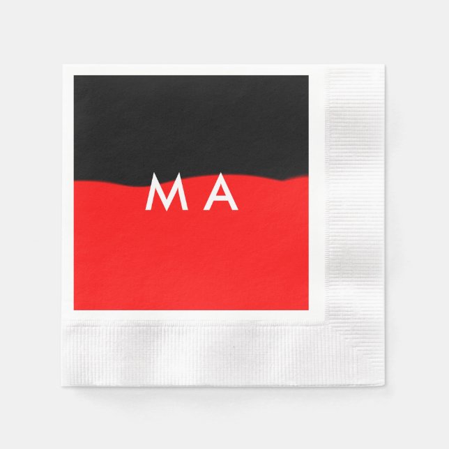 Simple monogram add your name letter man minimal t napkin (Front)