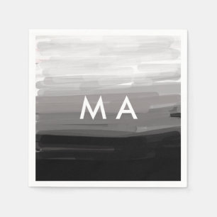 Simple monogram add your name letter man minimal t napkin