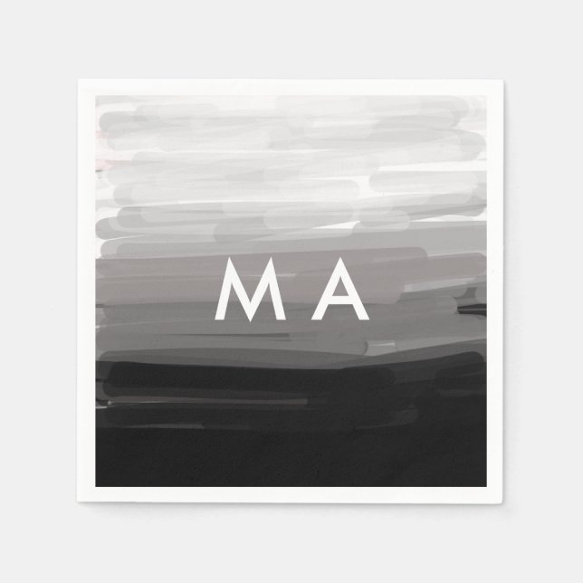 Simple monogram add your name letter man minimal t napkin (Front)