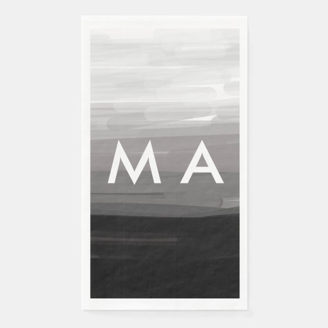 Simple monogram add your name letter man minimal t napkin (Front)