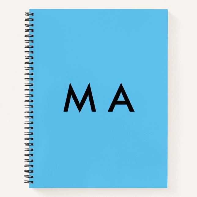 Simple monogram add your name letter man minimal t notebook (Front)