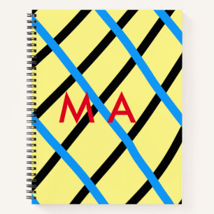 Simple monogram add your name letter man minimal t notebook